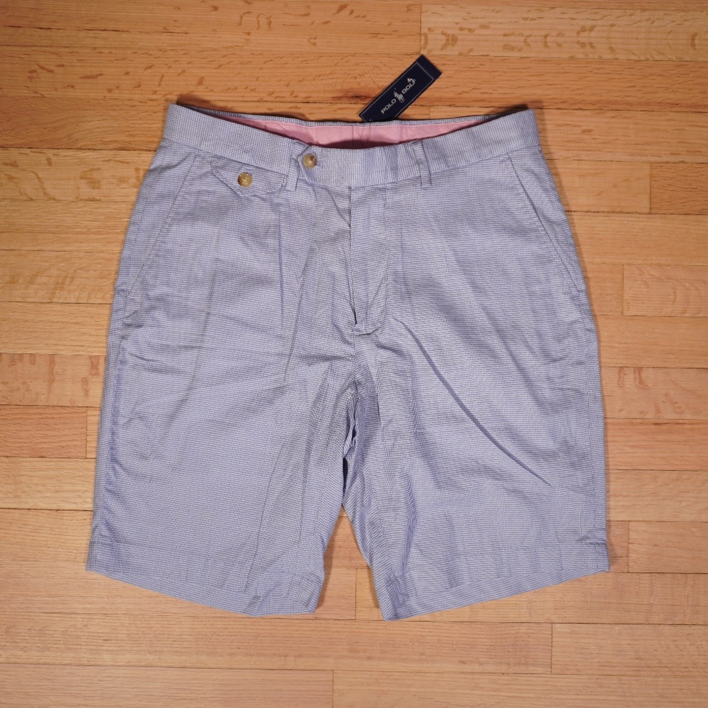 Polo Golf Ralph Lauren Blue Shorts Size 32 100% Cotton Brand New
